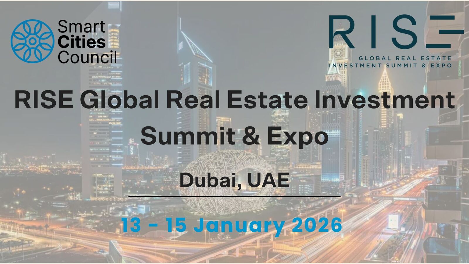 Smart Cities Council Announced as Supporting Partner for the Inaugural RISE Global Real Estate Investment Summit & Expo